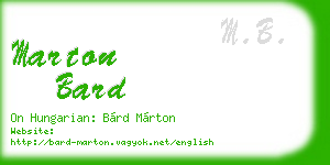 marton bard business card