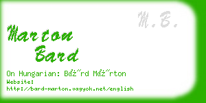 marton bard business card